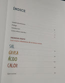 Sal, grasa, ácido, calor